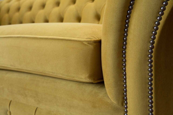 Chesterfield Sofa 3 Sitz Design Pohovka Třísedák Luxus Nábytek Styl Textilní