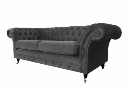Pohovka 3místná luxusní textilní Chesterfield pohovka Sedací soupravy Vybavení Nábytek.
