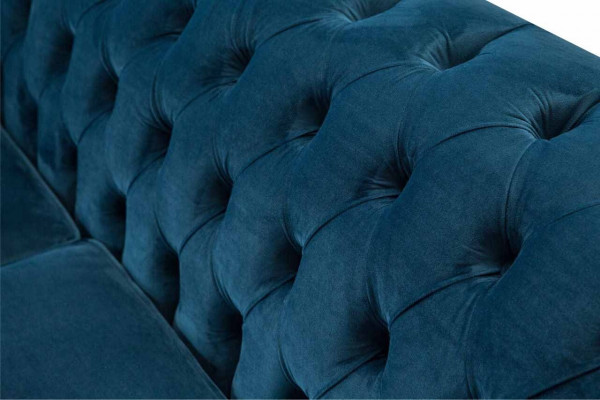 Designová pohovka s třemi sedadly, polštářky luxusní textilní sedací soupravy Chesterfield Nové.