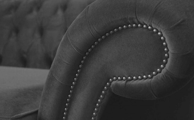 Design Chesterfield Sofa 3-sedadlová šedá pohovka potahové sedací soupravy obývací pokoje