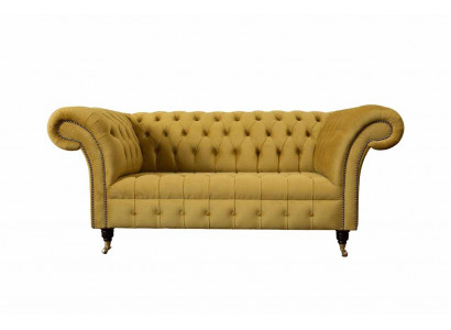 Dvoused Sedací Souprava 2 Místná Designová Pohovka Chesterfield Potah Sedáku látkový Textil