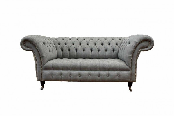 Chesterfield dvousedací sedačka polštář pohovka textilní pohovka látkový luxus