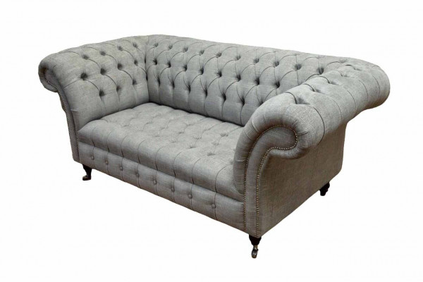 Chesterfield dvousedací sedačka polštář pohovka textilní pohovka látkový luxus