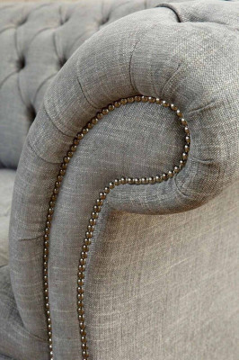 Chesterfield dvousedací sedačka polštář pohovka textilní pohovka látkový luxus