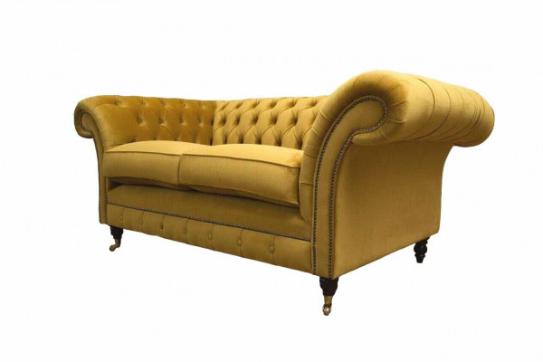 Sofa - 2místná pohovka s potahem z textilie Chesterfield Couchen Nový