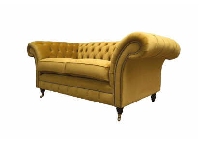Sofa - 2místná pohovka s potahem z textilie Chesterfield Couchen Nový