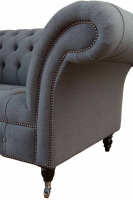 Anglický kancelářský nábytek Chesterfield - pohovka, gauč, 2 sedadla, textilní.