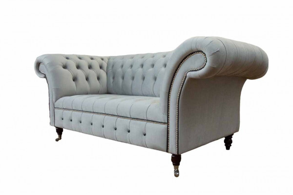 Chesterfield Pohovka Nábytek Dvojsedák Šedá Pohovky Pohovky Kůže