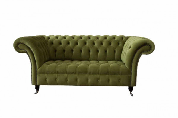 Sedací souprava 2místná pohovka pohovka polstrovaná pohovka ze látky Chesterfield pohovka Zelená Nový