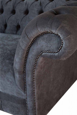 Chesterfield pohovka 2místná látková sedací souprava designová luxusní pohovky textilní