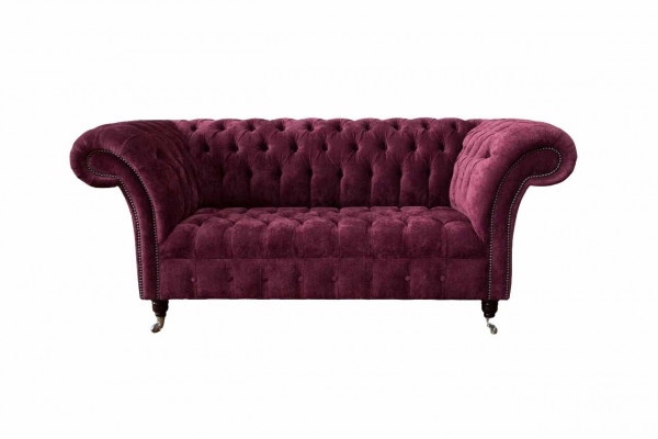 Sofa Luxus Textil Chesterfield Pohovka Pohovky Čalouněné 2 Místné Růžový Design