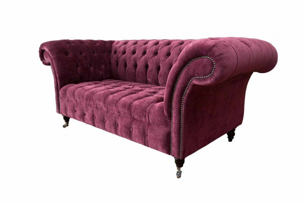 Sofa Luxus Textil Chesterfield Pohovka Pohovky Čalouněné 2 Místné Růžový Design