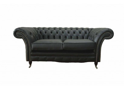 Pohovka Luxus textil Chesterfield gauč pohovky polstry 2-sedačky černé kůže