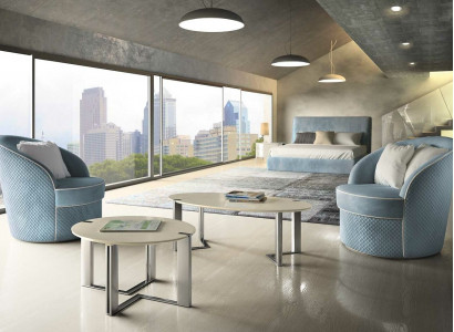 Design Pohovka Křeslo Pohovka Potah Luxus Textilie Pohovky 1 Místná Modrá Ložnice.