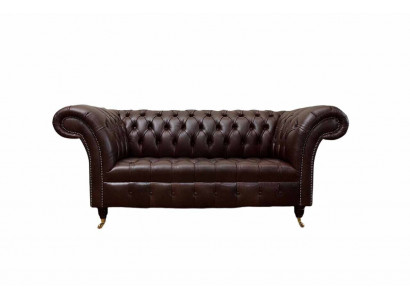 Pohovka gauč Chesterfield Polštářové pohovky 2 místa Kůže Textil Lounge Nové