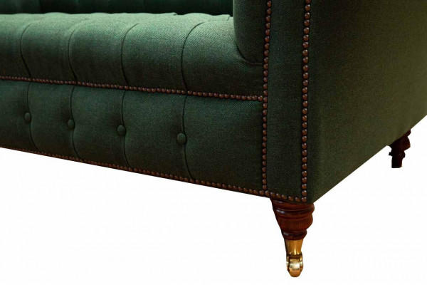 Chesterfield Sofa 2místná Pohovka Zelená Luxusní Pohovky látkové Sedací soupravy