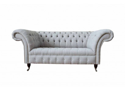 Chesterfield Luxus 2-sedadlové pohovka potah pohovka textilní látka Nová