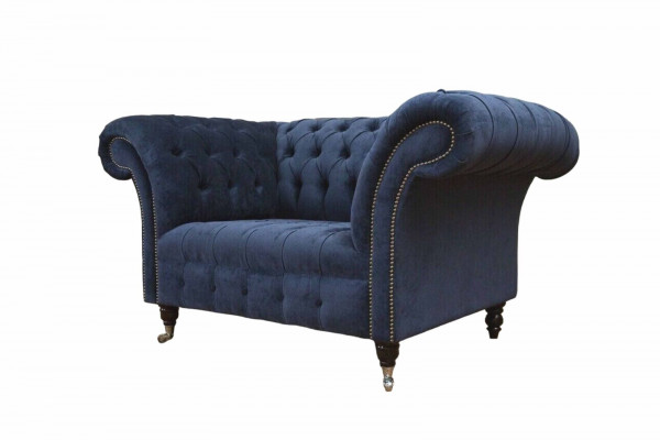 Chesterfield Sofa 1,5 místný designérský gauč látková potahová textilie
