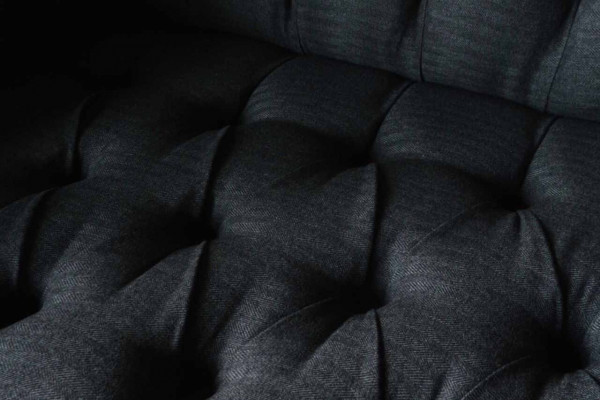 Garniturka Potahová pohovka Látka Chesterfield Pohovky 1,5 Místná jednolůžko Šedá