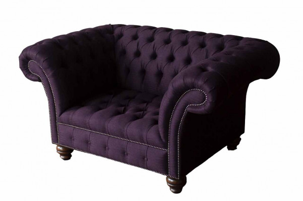 Design Chesterfield látková pohovka křeslo 1,5místné čalouněné pohovky lounge