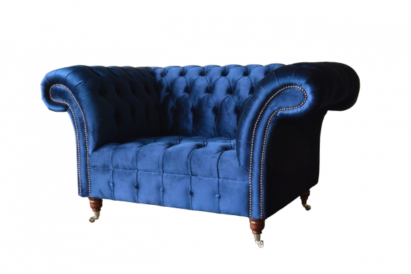 Design Sessel Textil Luxus Pohovka 1,5m Relaxační Klubová Nová