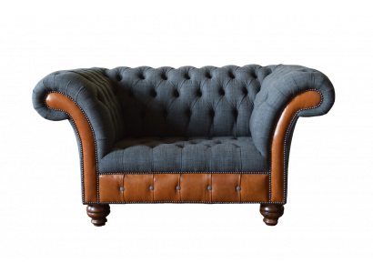 Křeslo 1místný gauč potahu design luxusní látkové sedačky Chesterfield textilní.