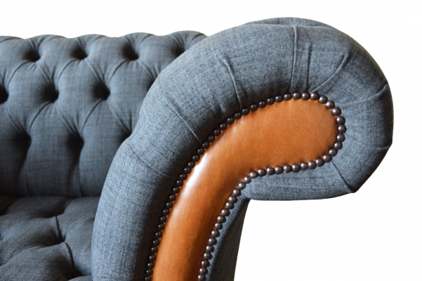 Křeslo 1místný gauč potahu design luxusní látkové sedačky Chesterfield textilní.