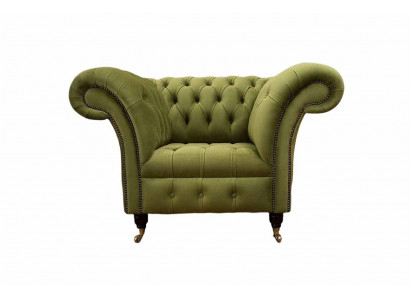 Chesterfield Design křeslo pohovka polstrovaná luxusní textilní pohovka jednosedadlo.