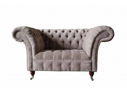 Chesterfield Sofa pohovka 1-sedadlová luxus textilní látka gauče polstru nový