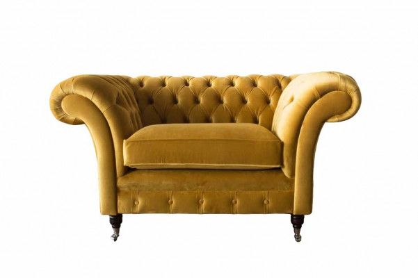 Chesterfield křeslo látkový moderní obývací pokoj luxusní design nábytek