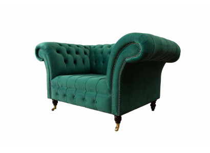 Šedá pohovka Chesterfield Design Křeslo křesílko polštář luxusní textilní.