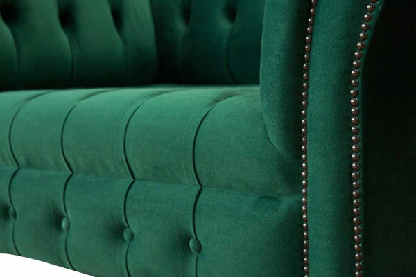 Šedá pohovka Chesterfield Design Křeslo křesílko polštář luxusní textilní.