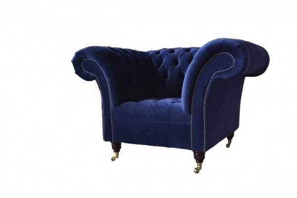 Chesterfield Textilové křeslo 1místné pohovka čalounění Design Luxus Moderní