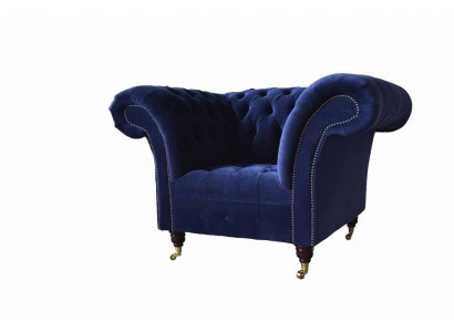 Chesterfield Textilové křeslo 1místné pohovka čalounění Design Luxus Moderní