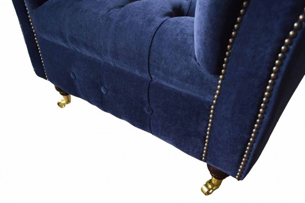 Chesterfield Textilové křeslo 1místné pohovka čalounění Design Luxus Moderní