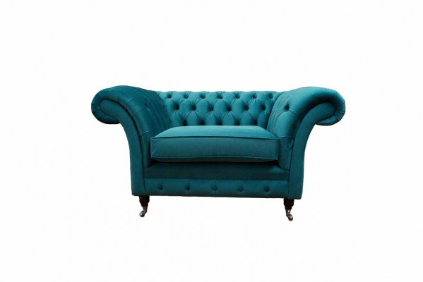Chesterfield Design Křeslo Pohovka čalouněná luxusní textilní sedačka 1 osoba
