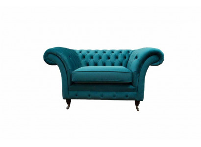 Chesterfield Design Křeslo Pohovka čalouněná luxusní textilní sedačka 1 osoba