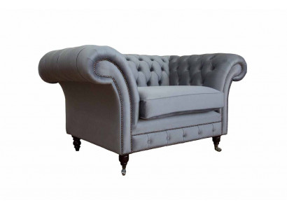 Design Chesterfield látková pohovka křeslo 1místný polstrovaný gauč Lounge Nový