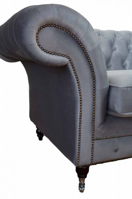 Design Chesterfield látková pohovka křeslo 1místný polstrovaný gauč Lounge Nový