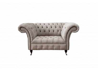 Chesterfield textilní polstrované křeslo 1místné luxusní designové látkové sedačky