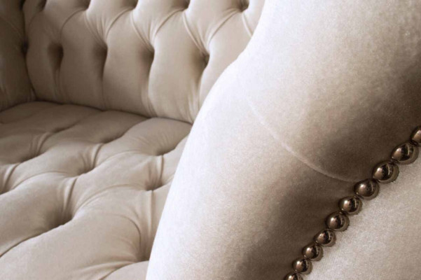 Pohovka potahová sedačka textilní Chesterfield Pohovky 1,5místná Jednosedadlo Růžová
