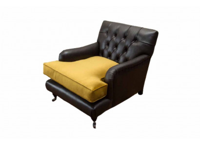 Křeslo Pohovka Pohovka Kožená Hnědá Jídelní čalouněný Sedadlo Luxusní Design Klub