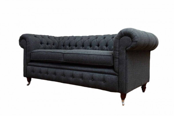 Chesterfield pohovka Polstrovaný nábytek Dvousedák Pohovky Sedací soupravy látkové Šedé