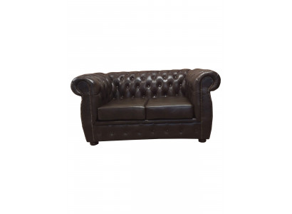 Chesterfield pohovka 2 osoby Luxus pohovka Dvousedadlo Pohovky Hnědý Nábytek Sedací soupravy