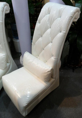 Luxus křeslo Chesterfield umělá kůže 1místné bílé křeslo Lounge