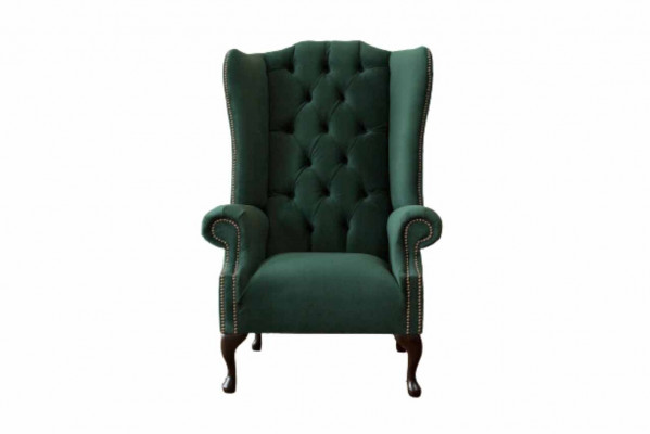 Chesterfield design křeslo potah luxus textilie pohovka křeslo s ušima