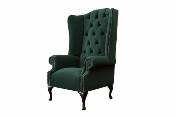 Chesterfield design křeslo potah luxus textilie pohovka křeslo s ušima