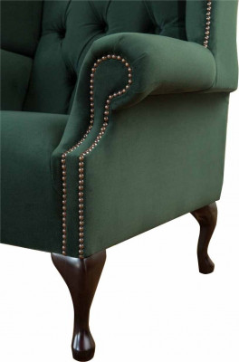 Chesterfield design křeslo potah luxus textilie pohovka křeslo s ušima