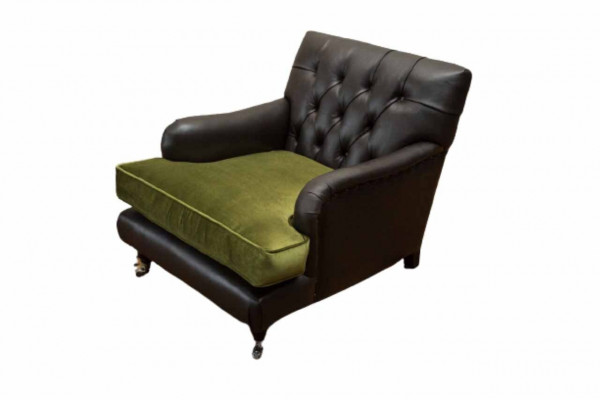 Chesterfield křeslo Design potahová pohovka gauč Chesterfield kůže