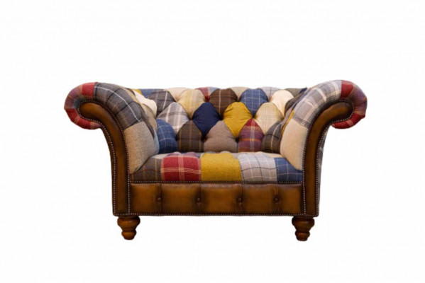 Chesterfield Design Křeslo Pohovka Potah Textilní Pohovky Sedadlo Barevné
